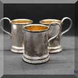 S05. Set of 3 Lunt sterling silver cordials. 